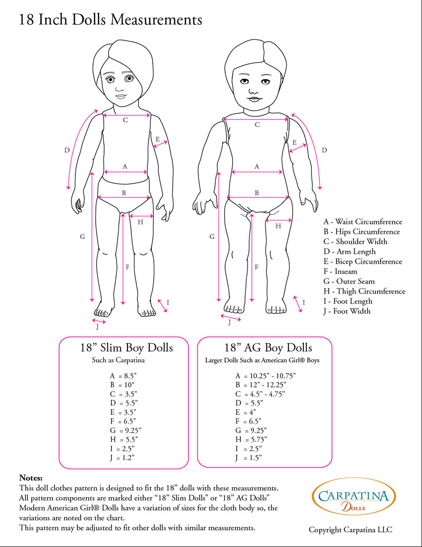 18 inch doll measurements