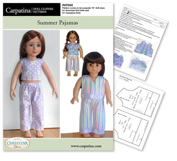Orion's Pajama Set Sizes 2T to 14 Kids and Dolls PDF Pattern