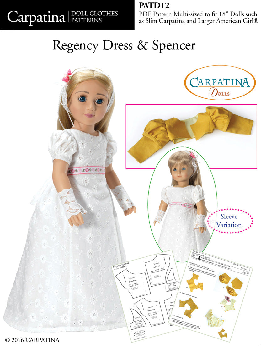 PDF PATTERN American girl doll dress, 18 inch doll clothes, 18