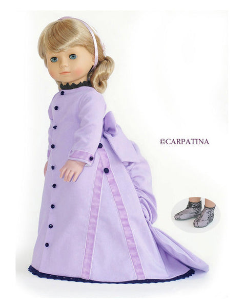Purple Flower Victorian Doll Outfit - Lg