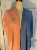 Blue and Peach Chiffon