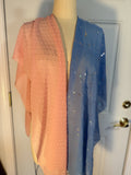 Blue and Peach Chiffon