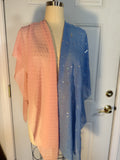 Blue and Peach Chiffon