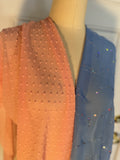 Blue and Peach Chiffon